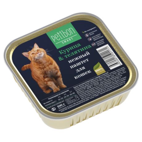 Корм для кошек Petibon (0.1 кг) 1 шт. Smart с курицей и телятиной для кошек