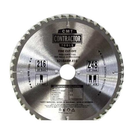 Пильный диск CMT K21648M-X10 216х30 мм