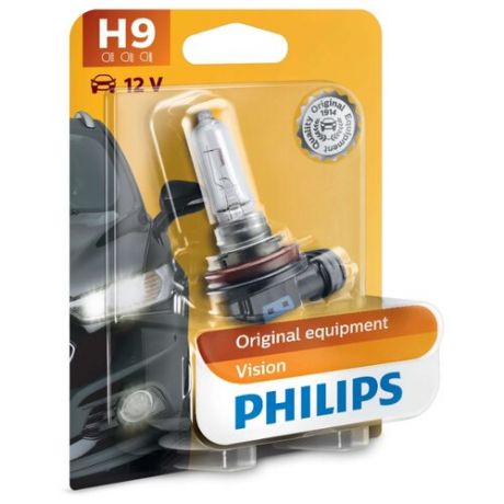 Лампа автомобильная галогенная Philips Standard 12361B1 H9 12V 65W 1 шт.