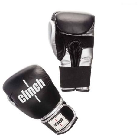 Боксерские перчатки Clinch Prime черный/серебристый 10 oz