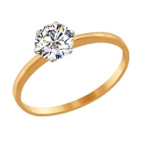 SOKOLOV Помолвочное кольцо из золота с фианитом 016788, размер 20