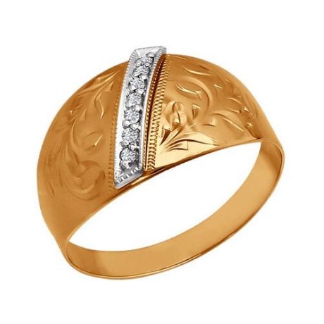 SOKOLOV Золотое кольцо с гравировкой 014743, размер 18