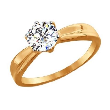 SOKOLOV Помолвочное кольцо из золота со Swarovski Zirconia 81010252, размер 17.5