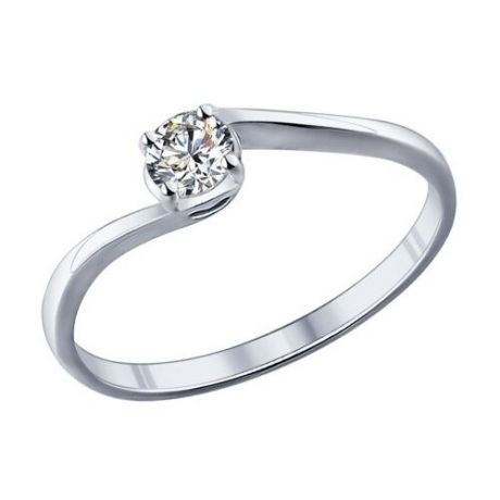 SOKOLOV Помолвочное кольцо из серебра с фианитом 89010026, размер 15.5