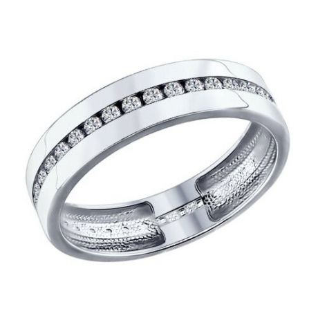 SOKOLOV Обручальное кольцо из серебра с фианитами 94110026, размер 17