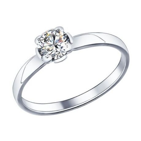 SOKOLOV Помолвочное кольцо из серебра с фианитом 89010010, размер 16