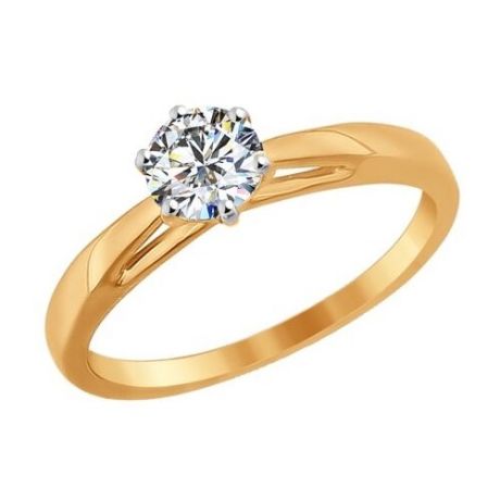 SOKOLOV Помолвочное кольцо из золота со Swarovski Zirconia 81010209, размер 16.5