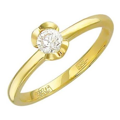 Эстет Кольцо с бриллиантом из желтого золота 01К636738, размер 18