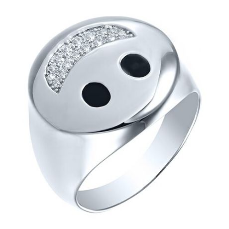 JV Кольцо с фианитами из серебра SR28026-KO-001-WG, размер 17.5