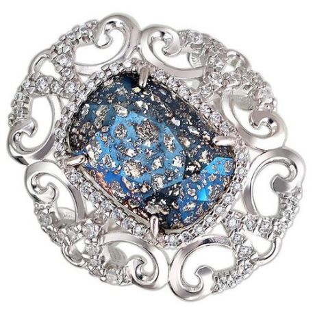 SOKOLOV Кольцо с фианитами и кристаллом swarovski из серебра Р3К2501944, размер 17