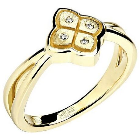 Эстет Кольцо с 4 бриллиантами из жёлтого золота 01К638746, размер 18.5