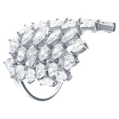 JV Кольцо с фианитами из серебра SR25933-H2-KO-001-WG, размер 16.5