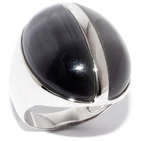 Silver WINGS Кольцо с кошачьим глазом из серебра 21sr0455-c032+c031-97, размер 16.5