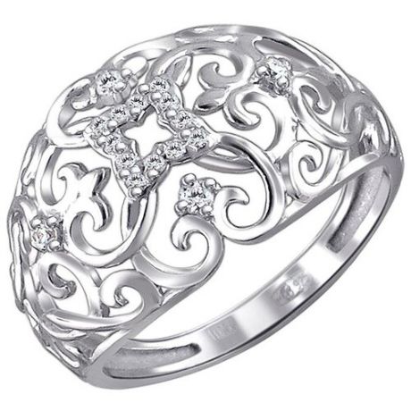 Эстет Кольцо с 16 фианитами из серебра 01К1510445, размер 18