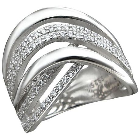 Эстет Кольцо с фианитами из серебра Т4К150100153, размер 17