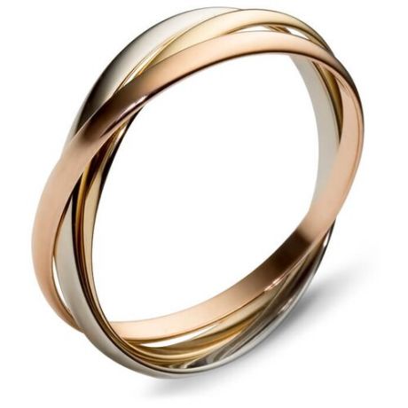 Эстет Тройное Обручальное кольцо-картье из комбинированного золота 01О060022, размер 19.5