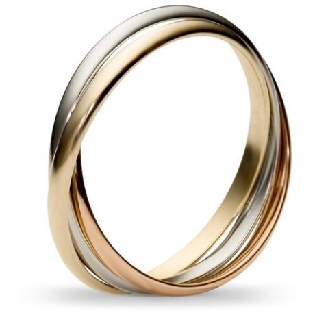Эстет Тройное Обручальное кольцо-картье из комбинированного золота 01О060187, размер 16.5