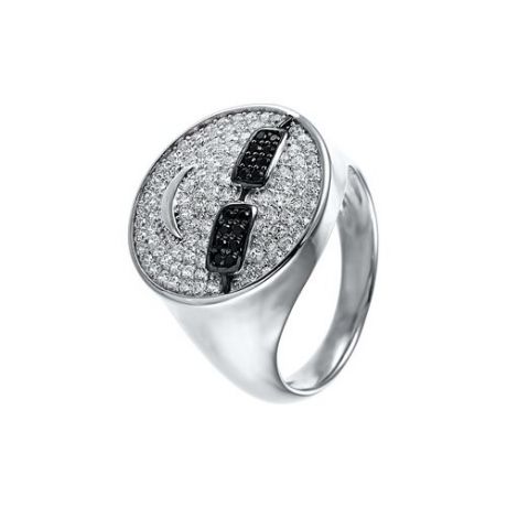 JV Кольцо с фианитами из серебра SR28025-KO-001-WG, размер 18