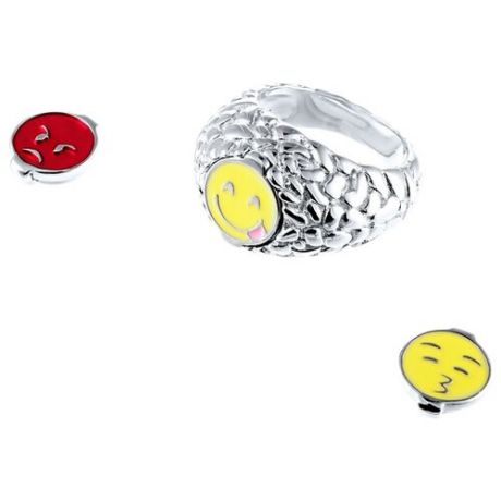 JV Кольцо с эмалью из серебра ESR-20858-KO-ENAM-003-WG, размер 16