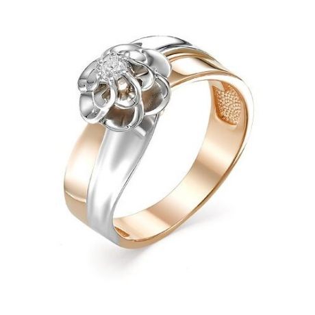 Мастер Бриллиант Кольцо Цветок с 1 бриллиантом из красного золота 1-106-700, размер 20