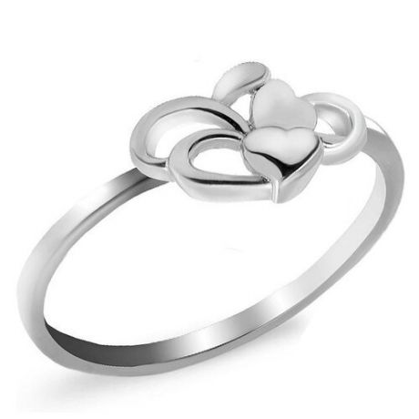 Silver WINGS Кольцо Сердечки из серебра 011ri56806-119, размер 17