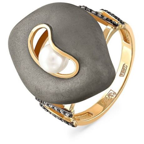 KABAROVSKY Кольцо с жемчугом и бриллиантами из жёлтого золота 11-2992-1500, размер 17.5