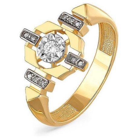 KABAROVSKY Кольцо с 11 бриллиантами из жёлтого золота 11-21043-1000, размер 16.5