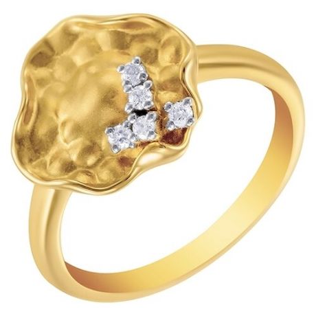 JV Кольцо с 8 бриллиантами из жёлтого золота AAS-3827R-KO-YG, размер 18