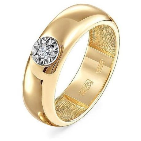KABAROVSKY Кольцо с 1 бриллиантом из жёлтого золота 11-21163-1000, размер 17