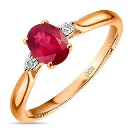ЛУКАС Кольцо с рубином и бриллиантами из красного золота R01-D-L-35041-RO, размер 16.5