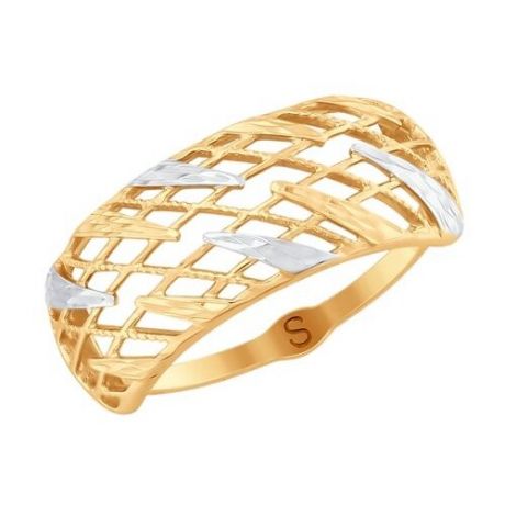 SOKOLOV Кольцо из золота с алмазной гранью 018025, размер 18