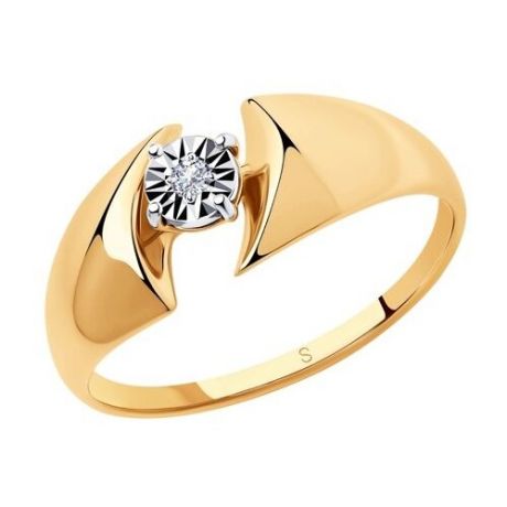 SOKOLOV Кольцо из золота с бриллиантом 1011411, размер 18