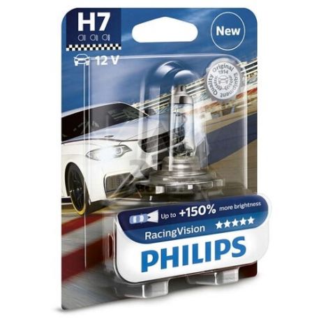 Лампа автомобильная галогенная Philips RacingVision 12972RV H7 55W 1 шт.