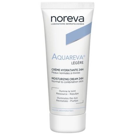 Noreva laboratories Aquareva Light Moisturizing Cream 24H Крем Легкий увлажняющий 24 часа для нормальной и комбинированной кожи лица, 40 мл