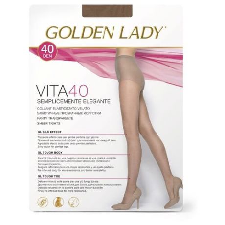 Колготки Golden Lady Vita 40 den, размер 4-L, cognac (бежевый)