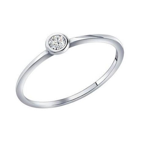 SOKOLOV Кольцо с 1 фианитом из серебра 94010630, размер 14