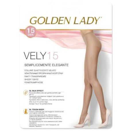 Колготки Golden Lady Vely 15 den, размер 5-XL, playa (бежевый)