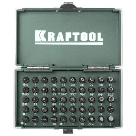 Набор бит Kraftool (50 предм.) 26065-H50 зеленый