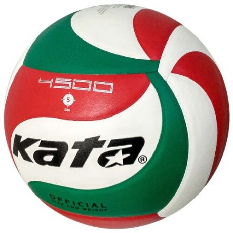 Волейбольный мяч Kata 4500 белый/зеленый/красный