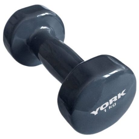 Гантель цельнолитая York Fitness B26315 1 кг серый