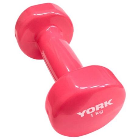 Гантель цельнолитая York Fitness B26315 1 кг розовый