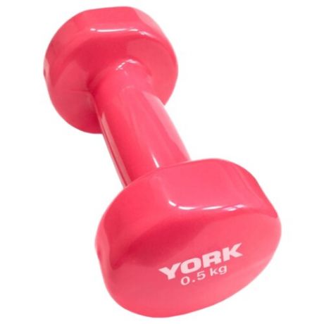 Гантель цельнолитая York Fitness B26313 0.5 кг розовый