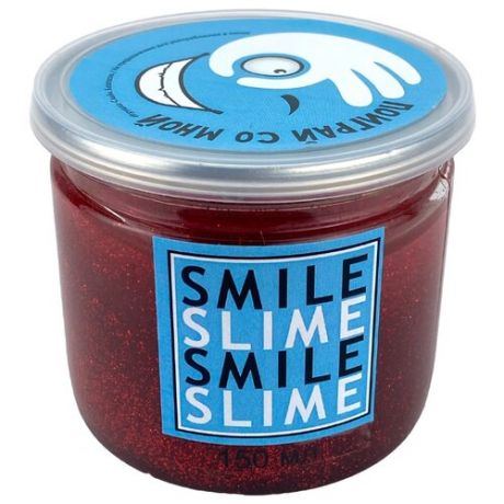 Жвачка для рук Smile Slime с блестками красный