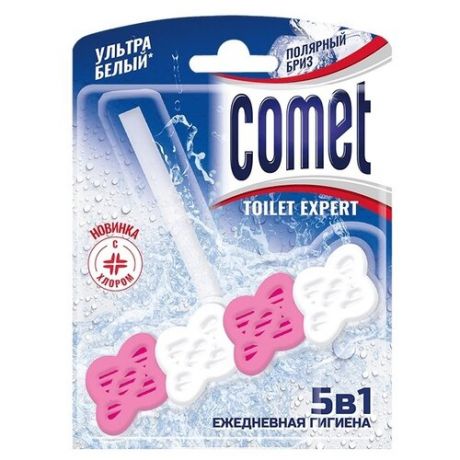 Comet туалетный блок Toilet Expert Ультра белый с хлором Полярный бриз 1 шт.