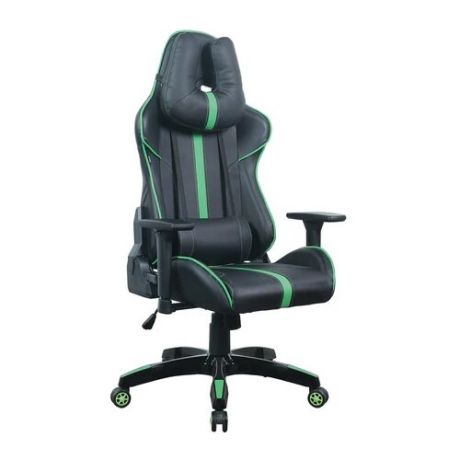 Компьютерное кресло Brabix GT Carbon GM-120 игровое, обивка: искусственная кожа, цвет: черный/зеленый