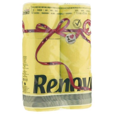 Туалетная бумага Renova Red Label Yellow двухслойная 6 рул.