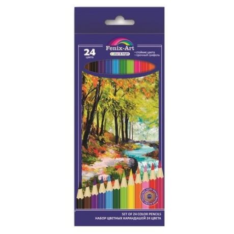Fenix-Art Деревянные цветные карандаши 24 цвета (40035)