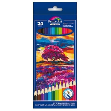 Fenix-Art Акварельные цветные карандаши 24 цвета (40435)
