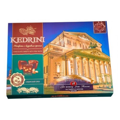 Набор конфет Kedrini На память о Москве Большой театр с кедровым орехом в молочном шоколаде 160 г