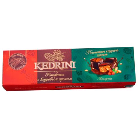 Набор конфет Kedrini ассорти с кедровым орехом из темного шоколада 45 г